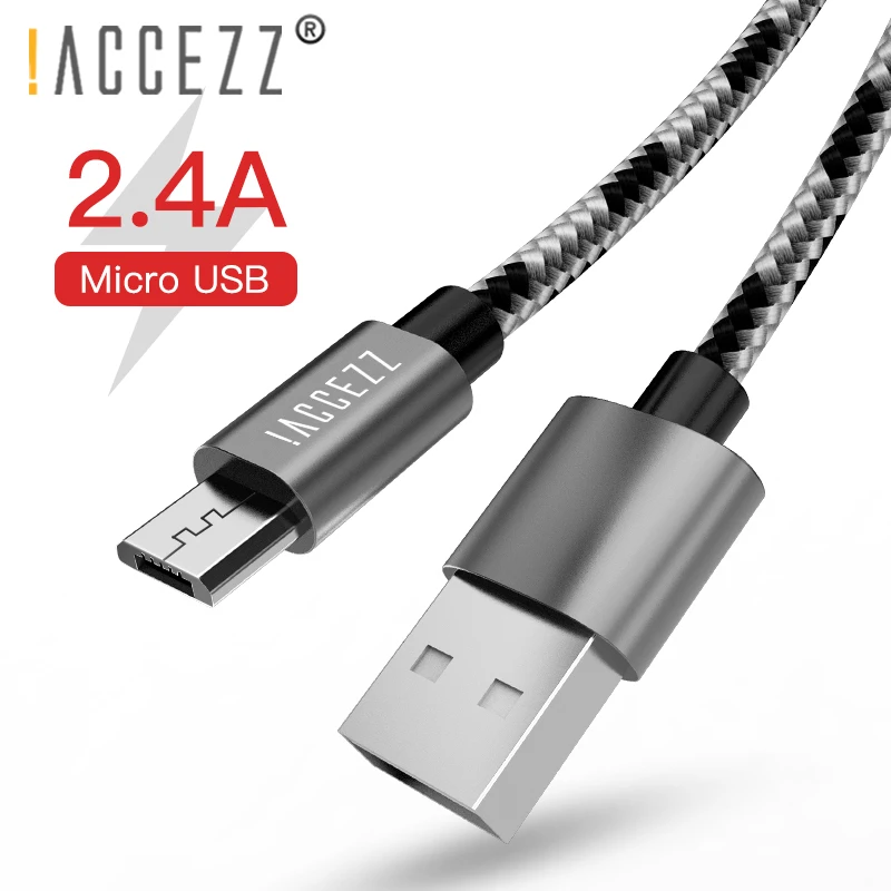 ! Нейлоновый зарядный кабель ACCEZZ Micro USB для быстрой зарядки и передачи данных Samsung