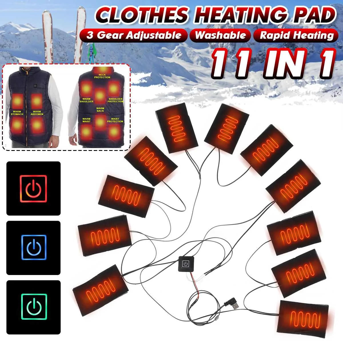 11 шт., грелка для одежды с USB-зарядкой
11 шт., грелка для одежды с USB-зарядкой