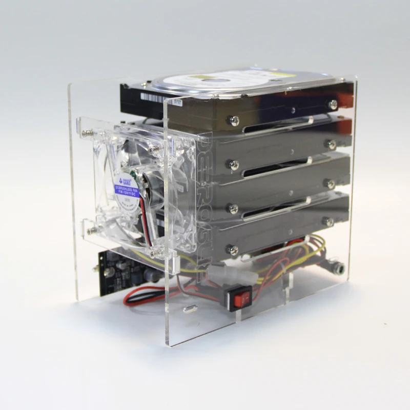 DIY 4-bit hard drive expansion bracket HDD 3.5 inch External hard disk power supply rack DIY NAS Transparent acrylic stand 250W
DIY 4-bit hard drive expansion bracket HDD 3.5 inch External hard disk power supply rack DIY NAS Transparent acrylic stand 250W