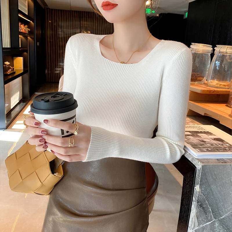 Square Collar Bottoming Shirt Women's Spring and Autumn All-Match Inner Wear 2021spring New Low Collar off-Shoulder Thin Knitted
Square Collar Bottoming Shirt Women's Spring and Autumn All-Match Inner Wear 2021spring New Low Collar off-Shoulder Thin Knitted