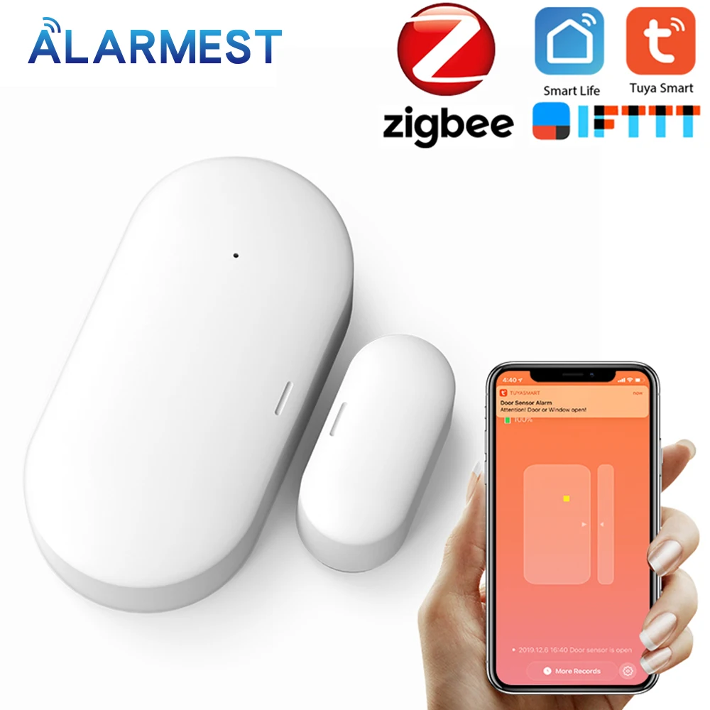 Система сигнализации Alarmest Tuya Zigbee сенсор для дверей и окон работает с Tuya|Сенсор