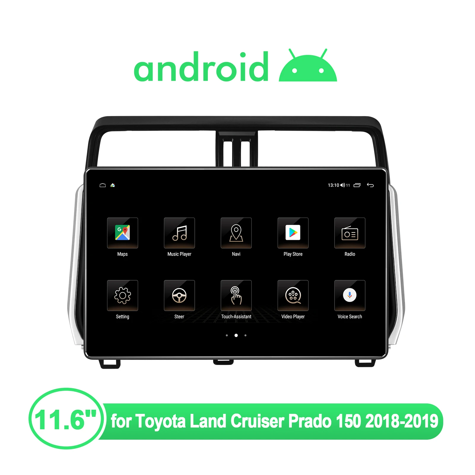 Android 10 Car Radio Stereo Head Unit 11.6 inch 1920*1080 Multimedia Player Carplay For Toyota Land Cruiser Prado 150 2018 2019
Android 10 Car Radio Stereo Head Unit 11.6 inch 1920*1080 Multimedia Player Carplay For Toyota Land Cruiser Prado 150 2018 2019