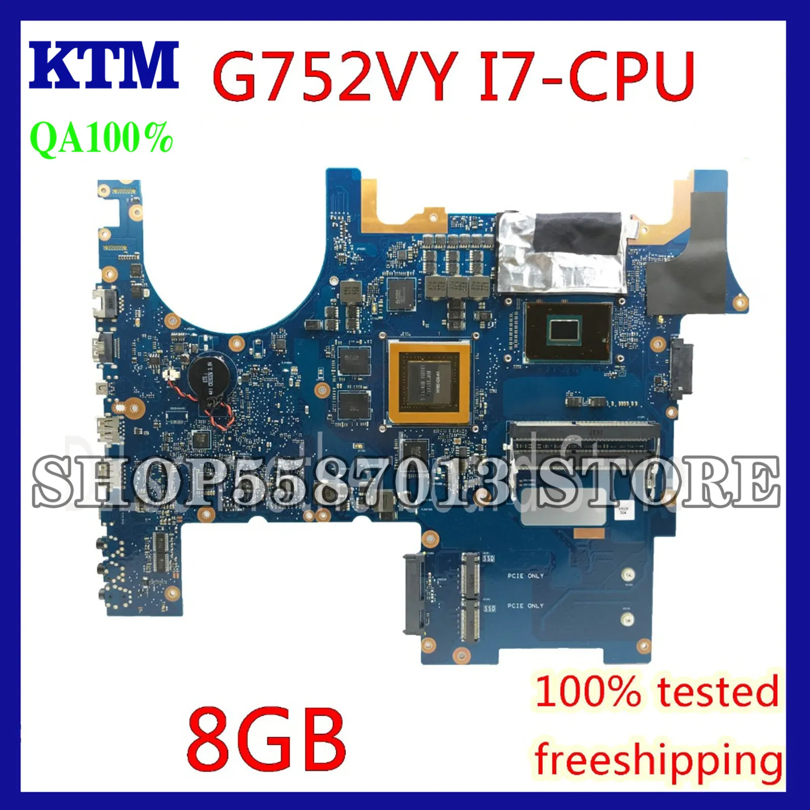 KEFU G752VY Motherboard For ASUS G752VS G752V G752VM G752VY GTX980M 8G memory Laptop Motherboard i7-6700HQ CPU work 100%
KEFU G752VY Motherboard For ASUS G752VS G752V G752VM G752VY GTX980M 8G memory Laptop Motherboard i7-6700HQ CPU work 100%