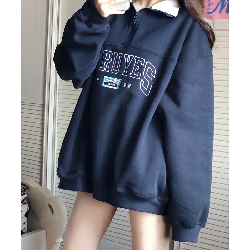Zipper Hoodie Ladies Turn Down Neck Tops Harajuku Oversize Woman Sweatshirt 2021 Letter Vintage Pullover Korea Aesthetic Clothes
Zipper Hoodie Ladies Turn Down Neck Tops Harajuku Oversize Woman Sweatshirt 2021 Letter Vintage Pullover Korea Aesthetic Clothes