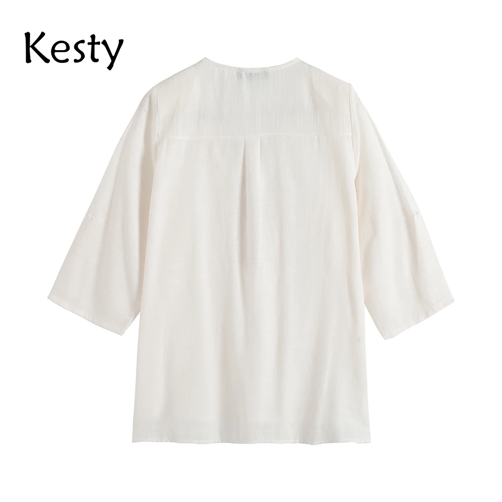 KESTY Women's Plus Size Spring And Summer Cotton Top With Sequined V-Neck Casual Top
KESTY Women's Plus Size Spring And Summer Cotton Top With Sequined V-Neck Casual Top