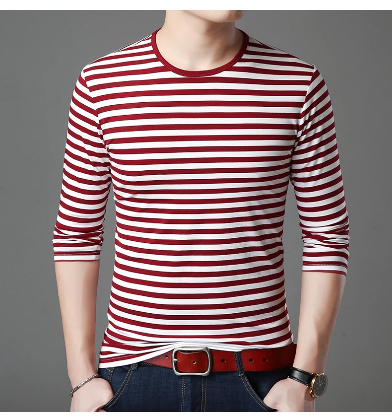 2021 Men long-sleeved t shirt Round neck loose thin tops tees male cotton striped t shirts Man Slim clothes zde1118
2021 Men long-sleeved t shirt Round neck loose thin tops tees male cotton striped t shirts Man Slim clothes zde1118