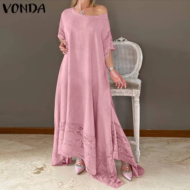 Crochet Patchwork Lace Maxi Long Dress 2021 VONDA Women Vintage Half Sleeve Irregular Party Dress Fashion Holiday Maxi Vestidos
Crochet Patchwork Lace Maxi Long Dress 2021 VONDA Women Vintage Half Sleeve Irregular Party Dress Fashion Holiday Maxi Vestidos