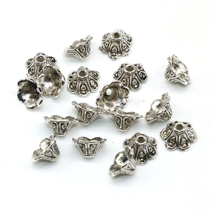 Wholesale 8mm 100pcs Tibetan Silver Plated Flower Beads Metal Bead Caps End Caps Charms Jewelry Making
Wholesale 8mm 100pcs Tibetan Silver Plated Flower Beads Metal Bead Caps End Caps Charms Jewelry Making