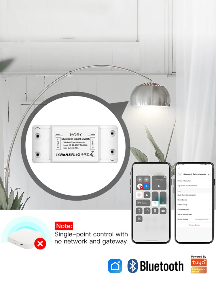 tuya Bluetooth Switch Breaker gateway Smart Switch Relay Module Wireless Single Point Control Sigmesh with Alexa Google Home
tuya Bluetooth Switch Breaker gateway Smart Switch Relay Module Wireless Single Point Control Sigmesh with Alexa Google Home