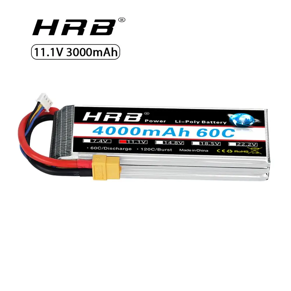 HRB Lipo 3S батарея 11 1 V 4000mAh 60C MAX 120C XT60 T-DEAN TRX для RC автомобиля/грузовика квадрокоптера