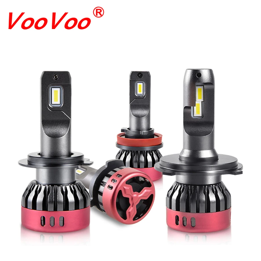 Фото VooVoo 2X6500K H4 светодиодный H7 H11 H8 HB4 H1 H9 9005 HB3 авто лампа фары 48 Вт 9600LM стайлинга