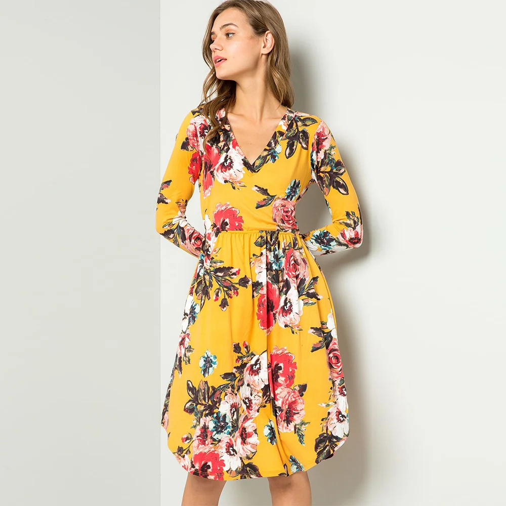 2021 autumn and winter new women's V-neck slim long-sleeved printed dresswomen's clothing
2021 autumn and winter new women's V-neck slim long-sleeved printed dresswomen's clothing