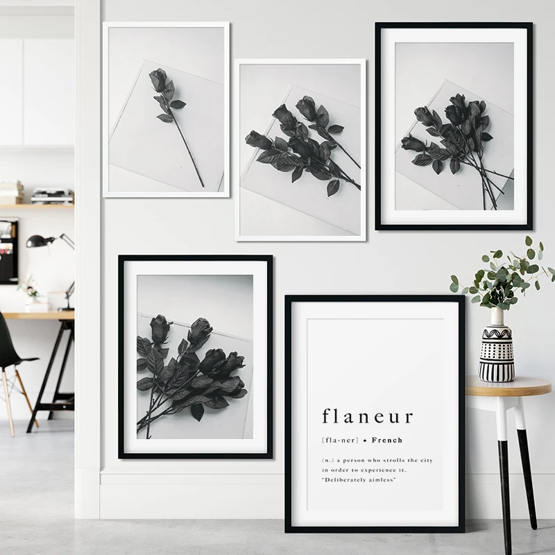Canvas Painting Black White Wall Art Rose Flower Print Flaneur Poster Nordic Fashion Picture for Living Room Home Decoration
Canvas Painting Black White Wall Art Rose Flower Print Flaneur Poster Nordic Fashion Picture for Living Room Home Decoration