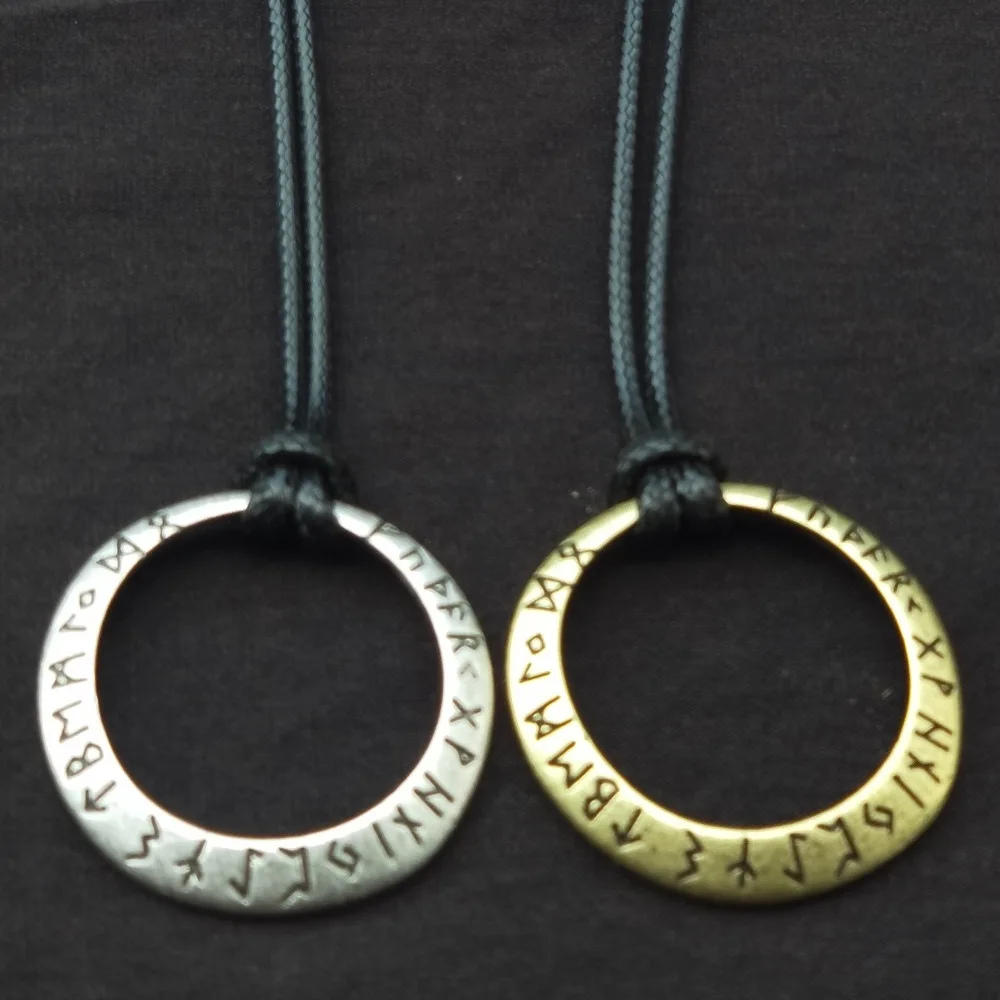 

Pagan Elder Futhark Runes Vintage Jewelry Runic Vegvisir Compass Pendant Viking Necklace Men Women Norse Amulet Talisman Jewerly