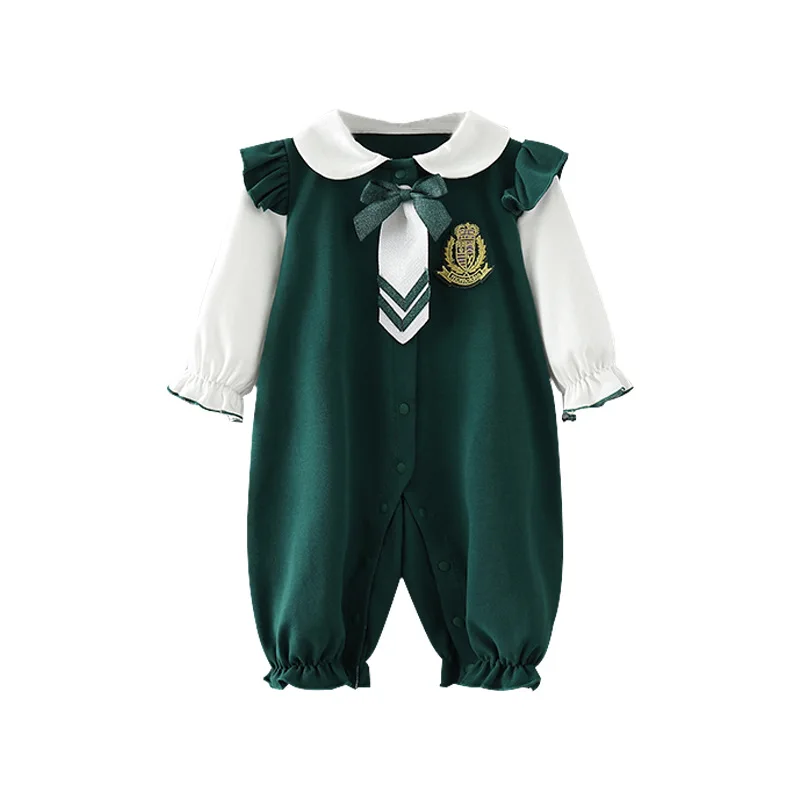 Baby Long-sleeved Romper Casual Green Single-breasted College Style Romper Baby Unisex
Baby Long-sleeved Romper Casual Green Single-breasted College Style Romper Baby Unisex