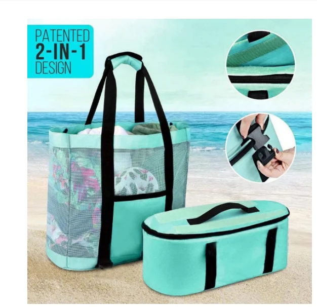 Camping Beach Mesh Tote Bag with Detachable Cooler Bag Packing Organizer Picnic thermal preservation bag beach bag
Camping Beach Mesh Tote Bag with Detachable Cooler Bag Packing Organizer Picnic thermal preservation bag beach bag