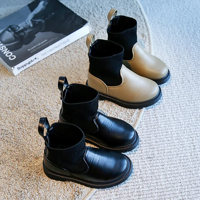 Tide Boots Girls Knitting 2022 New Korean Style Simple Thick-soled Black Casual Stretch Socks Boys Boots PU Flat Short Boots
Tide Boots Girls Knitting 2022 New Korean Style Simple Thick-soled Black Casual Stretch Socks Boys Boots PU Flat Short Boots