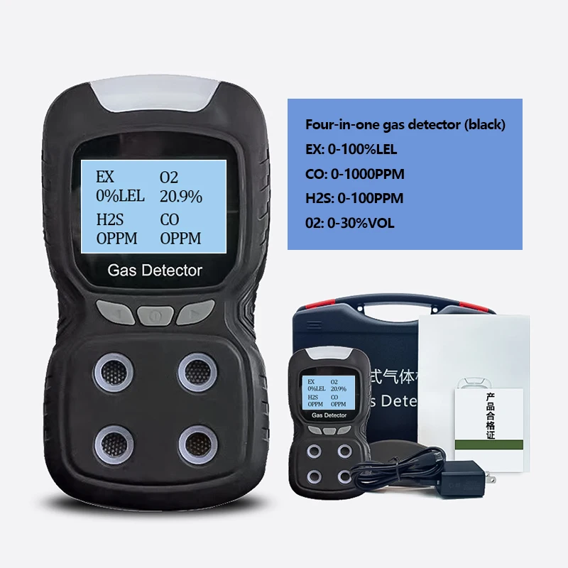 4 In 1 Gas Analyzer Detector O2 H2s Co Combustible Ex Carbon Monoxide Oxygen Natural Flammable Gas Detector With Alarm System
4 In 1 Gas Analyzer Detector O2 H2s Co Combustible Ex Carbon Monoxide Oxygen Natural Flammable Gas Detector With Alarm System