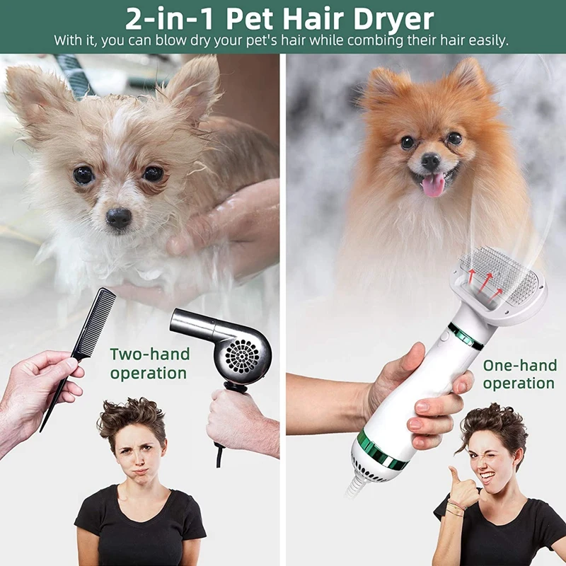 2 in 1 Portable and Quiet Pet Dryer, 3 Speed Adjustable Temperature for Small and Medium Dogs and Cats EU Plug
2 in 1 Portable and Quiet Pet Dryer, 3 Speed Adjustable Temperature for Small and Medium Dogs and Cats EU Plug