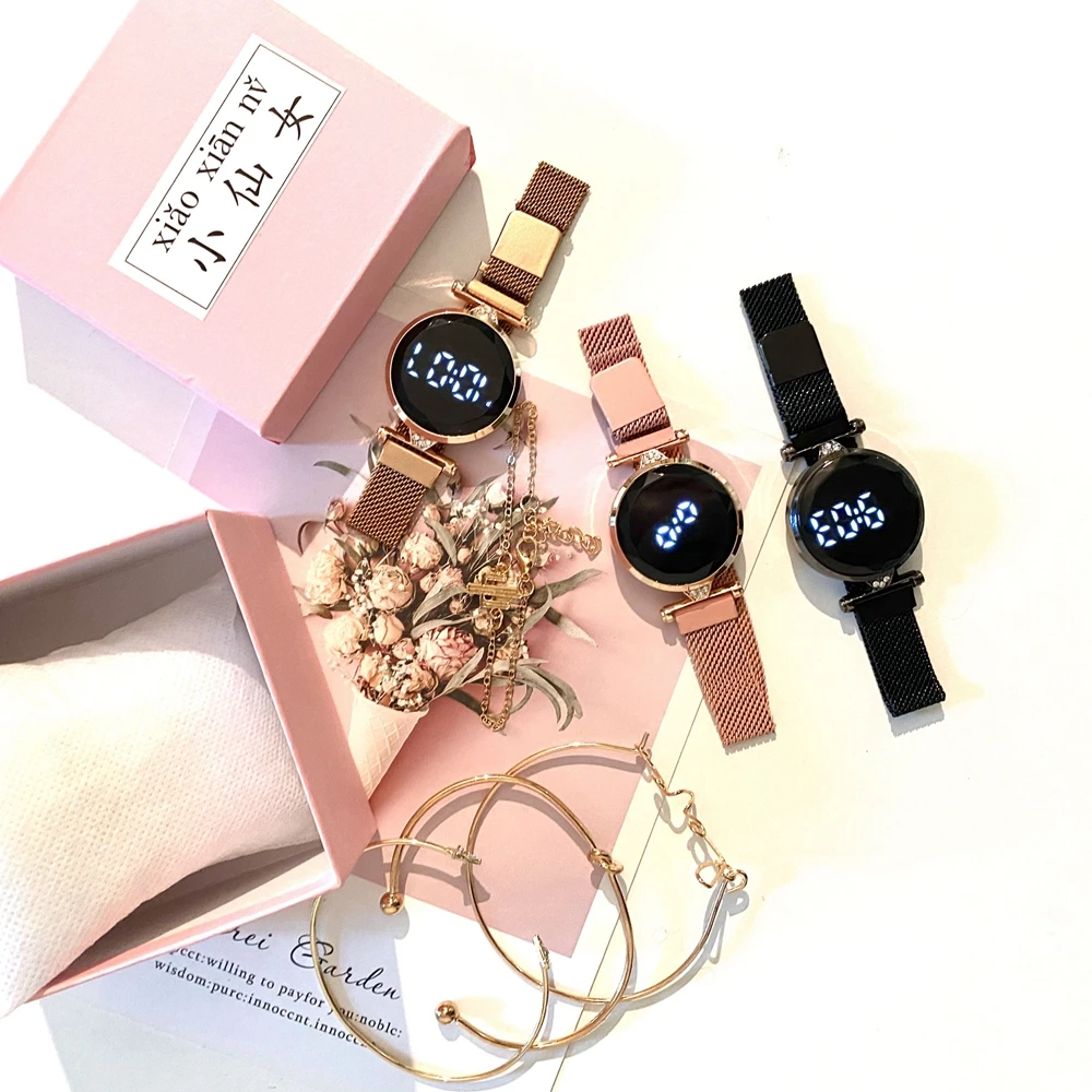 5PCS /Set Luxury Women Bracelet Watch Ladies Gold Digital LED Quartz Wriswatch Women's Sport Clock Female Relogio Feminino
5PCS /Set Luxury Women Bracelet Watch Ladies Gold Digital LED Quartz Wriswatch Women's Sport Clock Female Relogio Feminino