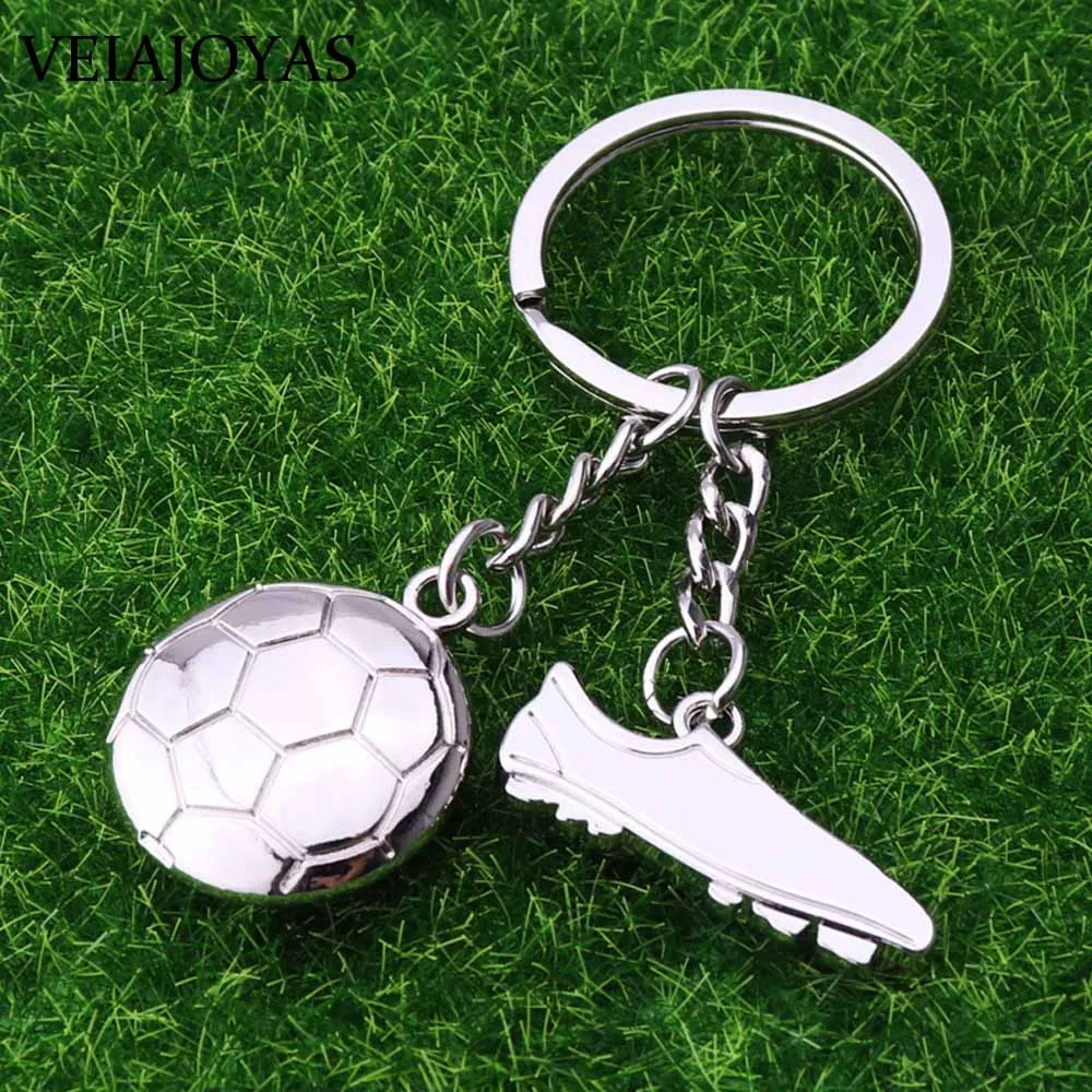 Football Keychains Stainless Steel Soccer Boots Ball 3D Model Key Chains Men Car Keyrings chaveiro Charm Sports Pendant Souvenir | Украшения