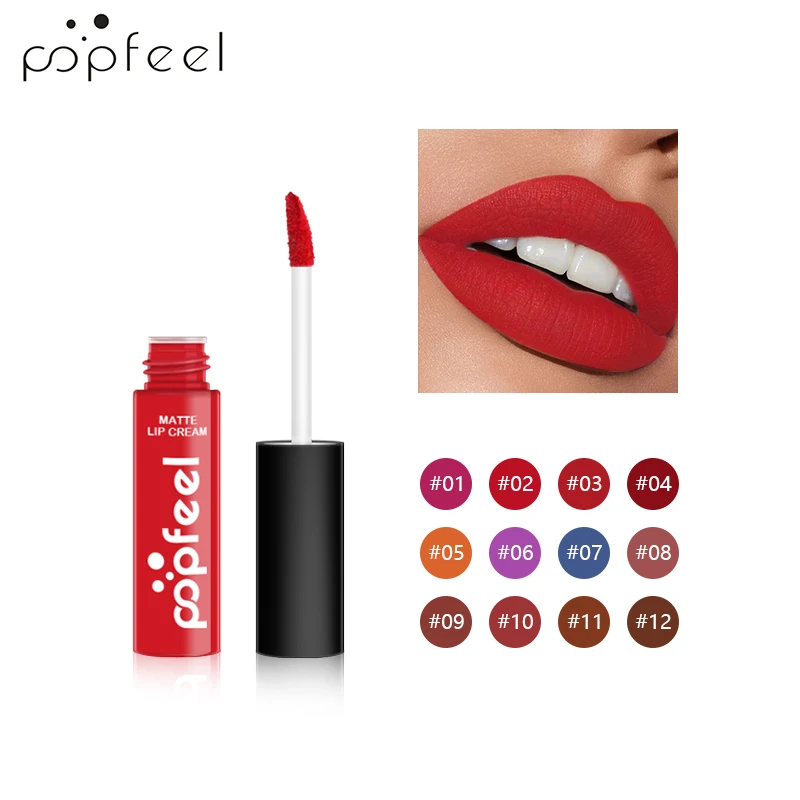 POPFEEL набор для макияжа губ Матовый тинт красная матовая долговечная сексуальная