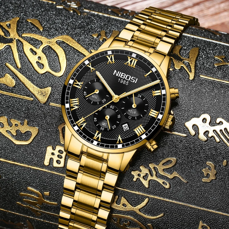 NIBOSI New Luxury Military Gold Watch Mens Sports Quartz 30m Waterproof Luminous Date Chronograph Wristwatches Relogio Masculino
NIBOSI New Luxury Military Gold Watch Mens Sports Quartz 30m Waterproof Luminous Date Chronograph Wristwatches Relogio Masculino