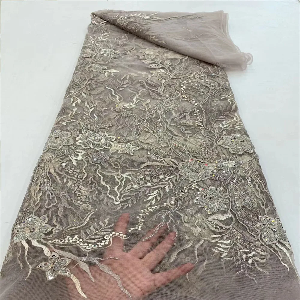 High Quality African Lace Fabric With Sequins hand made beads Wedding Dress Fabric French beads Mesh Tulle Lace Materia RF-66
High Quality African Lace Fabric With Sequins hand made beads Wedding Dress Fabric French beads Mesh Tulle Lace Materia RF-66