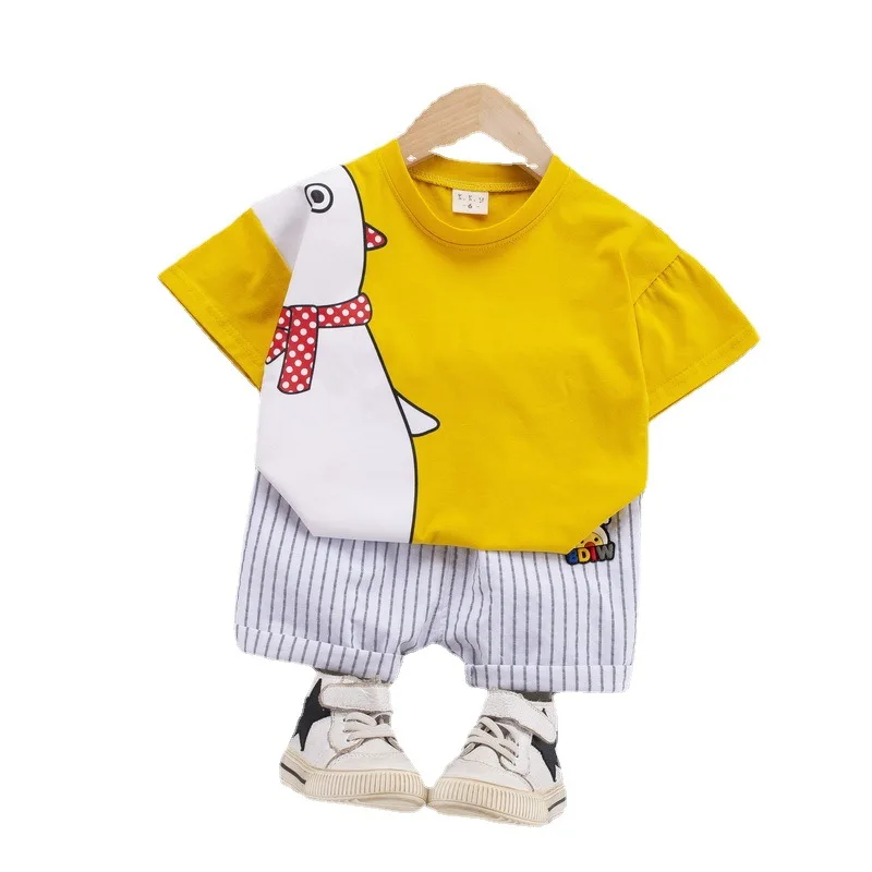2021 Summer Toddler Boy Clothes Set Cartoon Animal Children Girl Clothes Short-sleeved Cotton Tshirt+Striped Shorts Baby Clothes
2021 Summer Toddler Boy Clothes Set Cartoon Animal Children Girl Clothes Short-sleeved Cotton Tshirt+Striped Shorts Baby Clothes