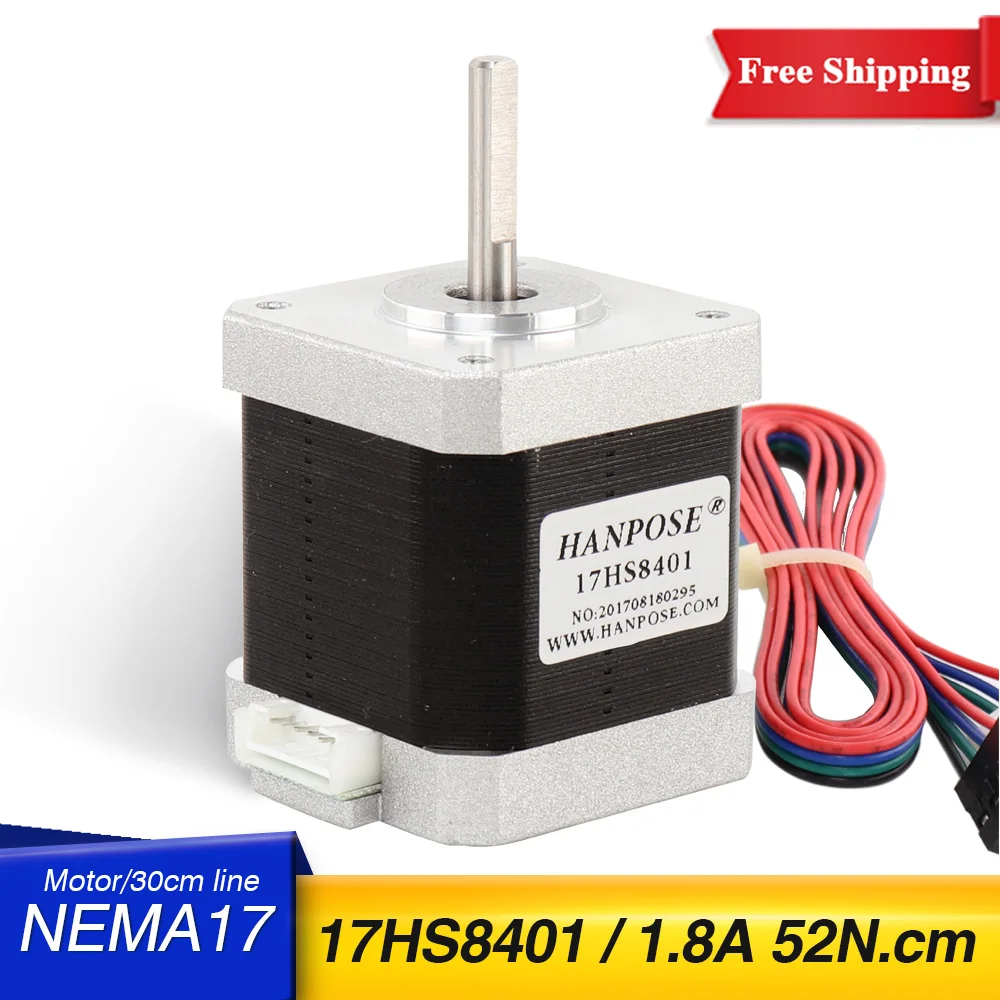Шаговый двигатель 17HS8401, 4-проводной, Nema 17, 12 В, 52 нсм, 48 мм, 1,8 А, 42, для 3D-принтера
Шаговый двигатель 17HS8401, 4-проводной, Nema 17, 12 В, 52 нсм, 48 мм, 1,8 А, 42, для 3D-принтера