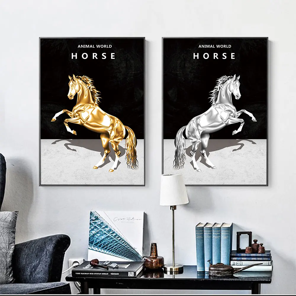 Golden and White horse Poster Animal Canvas Painting Abstract Art Print Norbic Wall Picture For Living Room Home Decor
Golden and White horse Poster Animal Canvas Painting Abstract Art Print Norbic Wall Picture For Living Room Home Decor