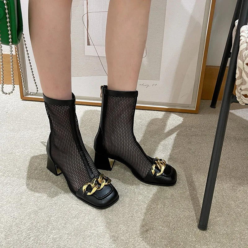 Spring/Autumn String Metal Chain Knee-High Boots Rome Motorcycle Square Toe Mesh Fashion 2021 NEW Women's Shoes ZIP Solid
Spring/Autumn String Metal Chain Knee-High Boots Rome Motorcycle Square Toe Mesh Fashion 2021 NEW Women's Shoes ZIP Solid