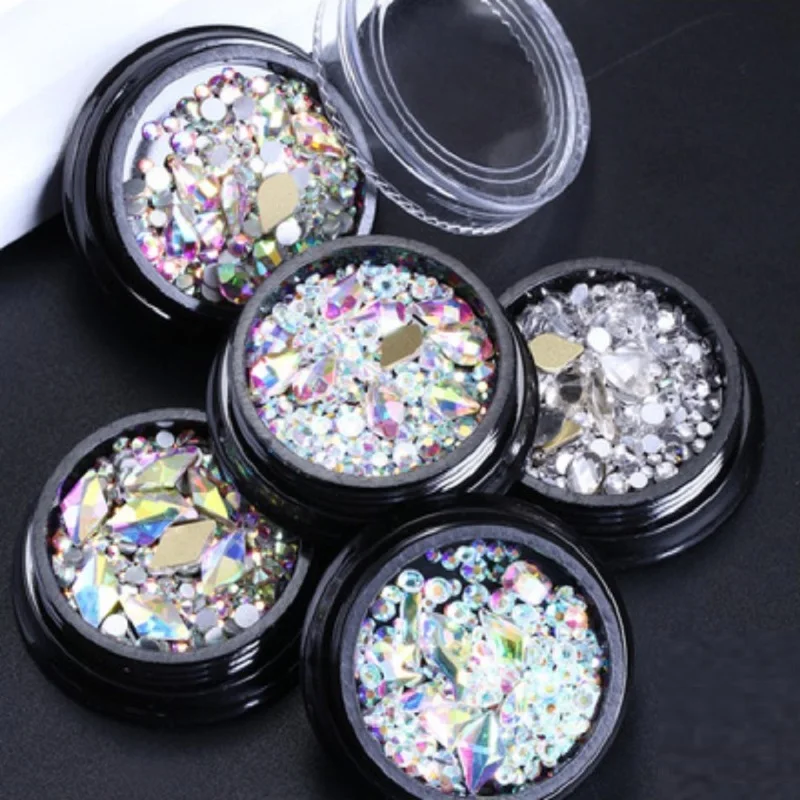 Mix Shape AB Crystal Rhinestones Flatback Bulk Blingbox Rhinestones For Nails Glass Beads Glitter Nail Art Set Korean Nail Parts
Mix Shape AB Crystal Rhinestones Flatback Bulk Blingbox Rhinestones For Nails Glass Beads Glitter Nail Art Set Korean Nail Parts