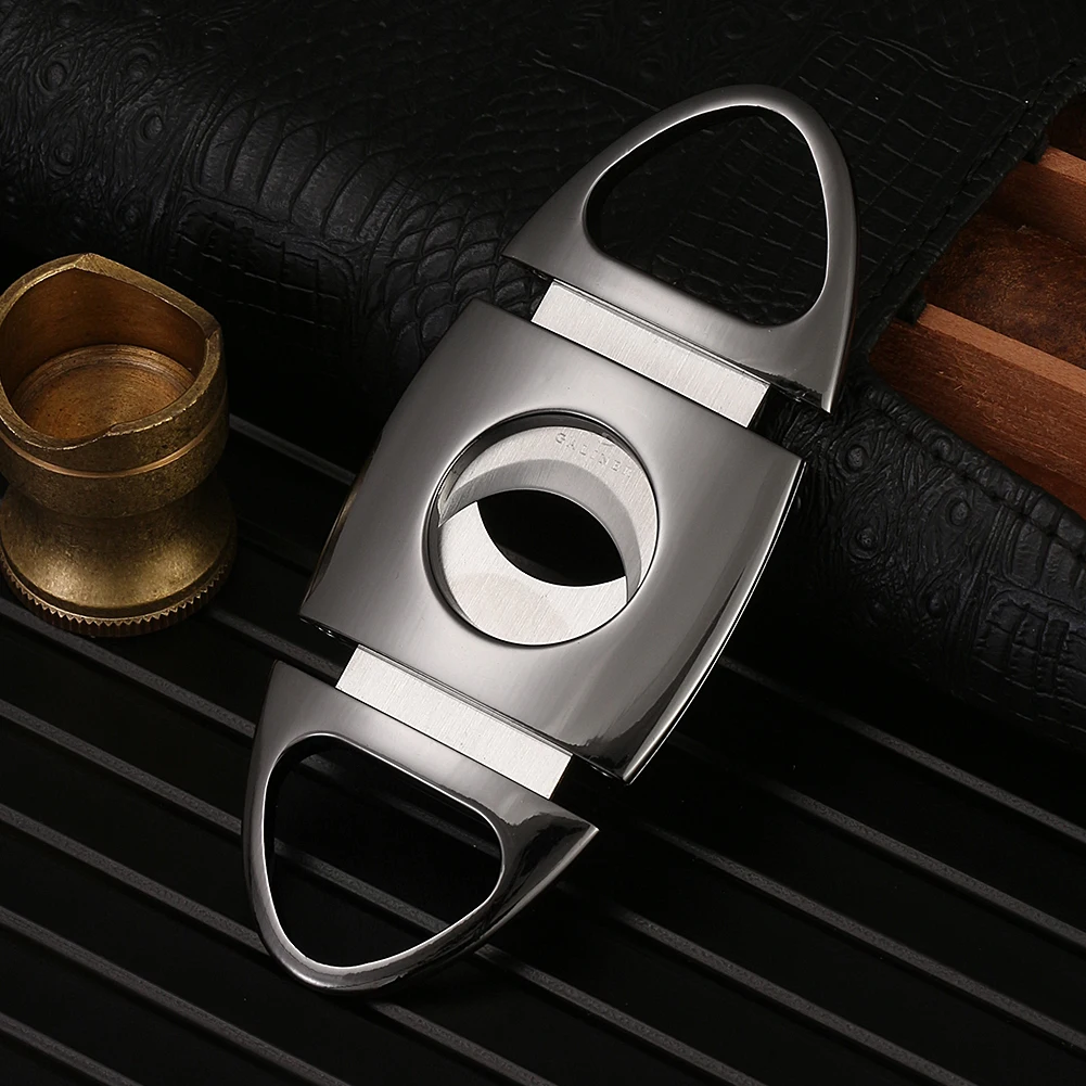 COHIBA Double Blades Stainless Steel Cigar Cutter Pocket Gadgets Zigarre Cutter Knife Cigars Scissors With Gift Box
COHIBA Double Blades Stainless Steel Cigar Cutter Pocket Gadgets Zigarre Cutter Knife Cigars Scissors With Gift Box