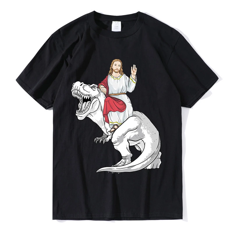 Funny Jesus Happy Easter Cute Christian 100% Cotton Men's T-shirt High Quality Jesus Riding T Rex T Shirt Oversized Streetwear
Funny Jesus Happy Easter Cute Christian 100% Cotton Men's T-shirt High Quality Jesus Riding T Rex T Shirt Oversized Streetwear