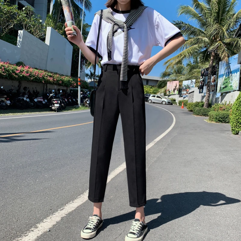 MAZEROUT Spring Autumn New Womens casual Pant Capris high waist chic office lady Pant Drooping Solid Female Pencil Pant For Suit
MAZEROUT Spring Autumn New Womens casual Pant Capris high waist chic office lady Pant Drooping Solid Female Pencil Pant For Suit