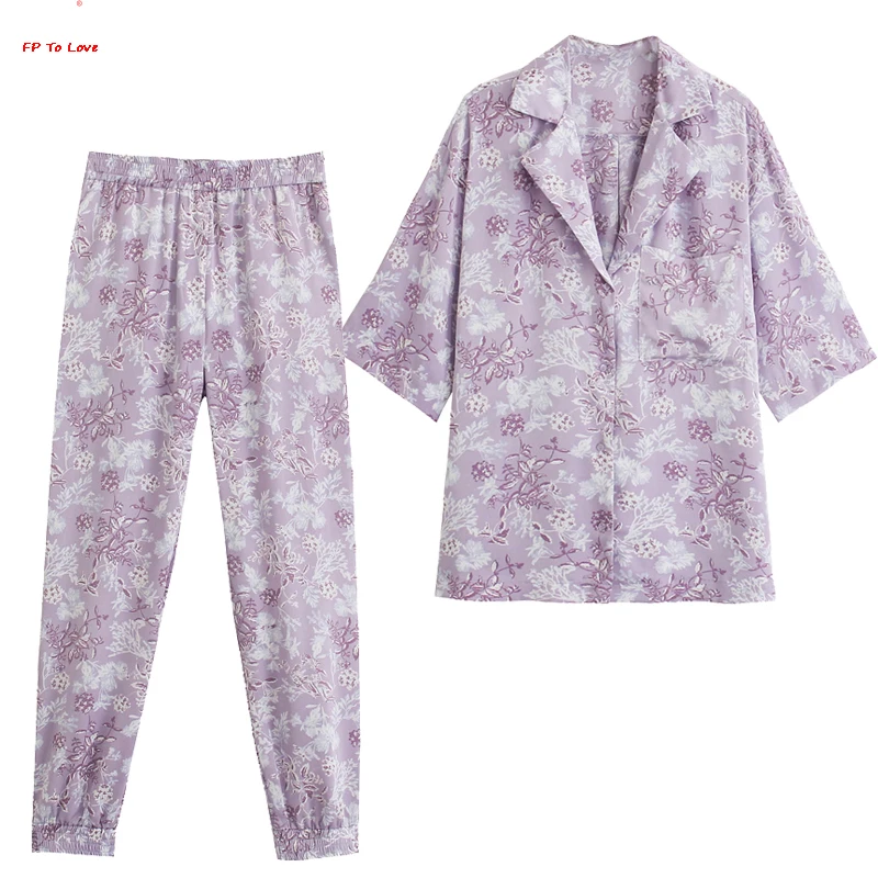 FP TO LOVE Woman Purple Printing Casual Shirt Short Sleeves Beach Style Single Breasted Loose Straight Blouse 2021Summer
FP TO LOVE Woman Purple Printing Casual Shirt Short Sleeves Beach Style Single Breasted Loose Straight Blouse 2021Summer