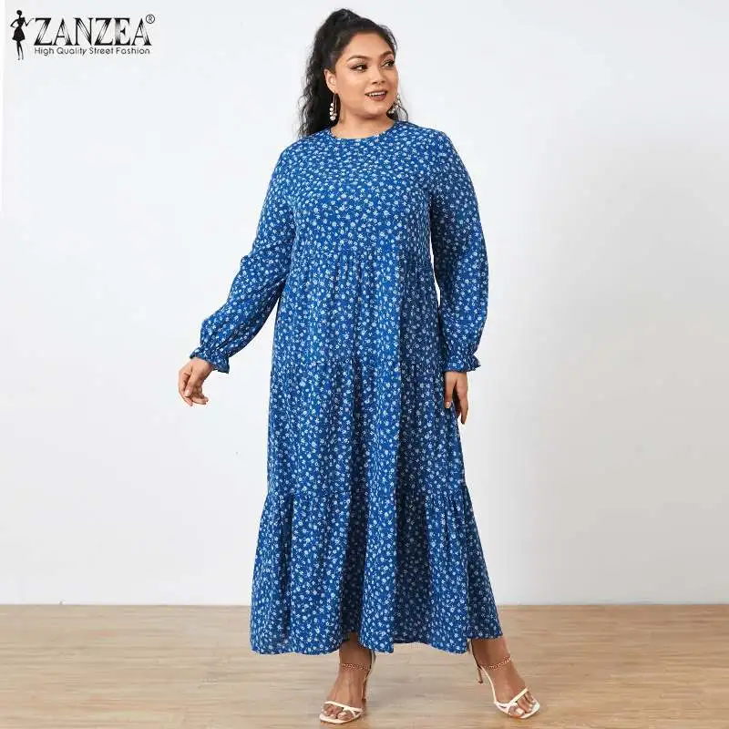 Plus Size Floral Printed Long Dress Kaftan Sundress ZANZEA Women Vintage Long Sleeve Autumn Holiday Maxi Vestidos Robe Femme
Plus Size Floral Printed Long Dress Kaftan Sundress ZANZEA Women Vintage Long Sleeve Autumn Holiday Maxi Vestidos Robe Femme