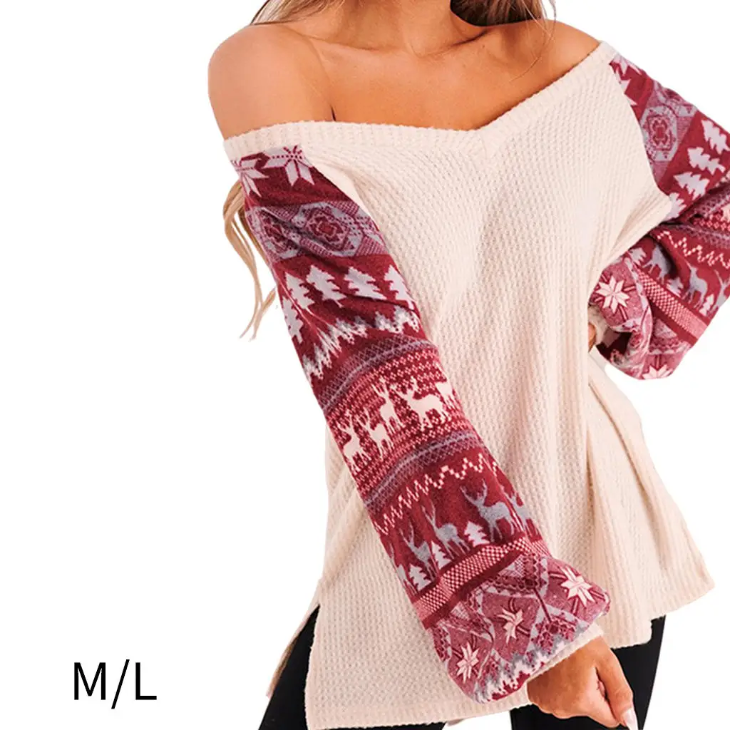 V -neck Christmas Women Sweater Pullover Sweatshirt Santa Clothes for Holiday Ladies
V -neck Christmas Women Sweater Pullover Sweatshirt Santa Clothes for Holiday Ladies