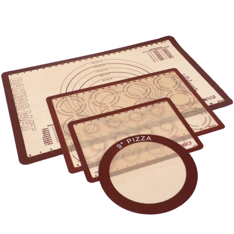 Высококачественный пищевой силиконовый коврик для выпечки, очень толстые антипригарные коврики для выпечки с измерениями, силиконовый коврик для разминания