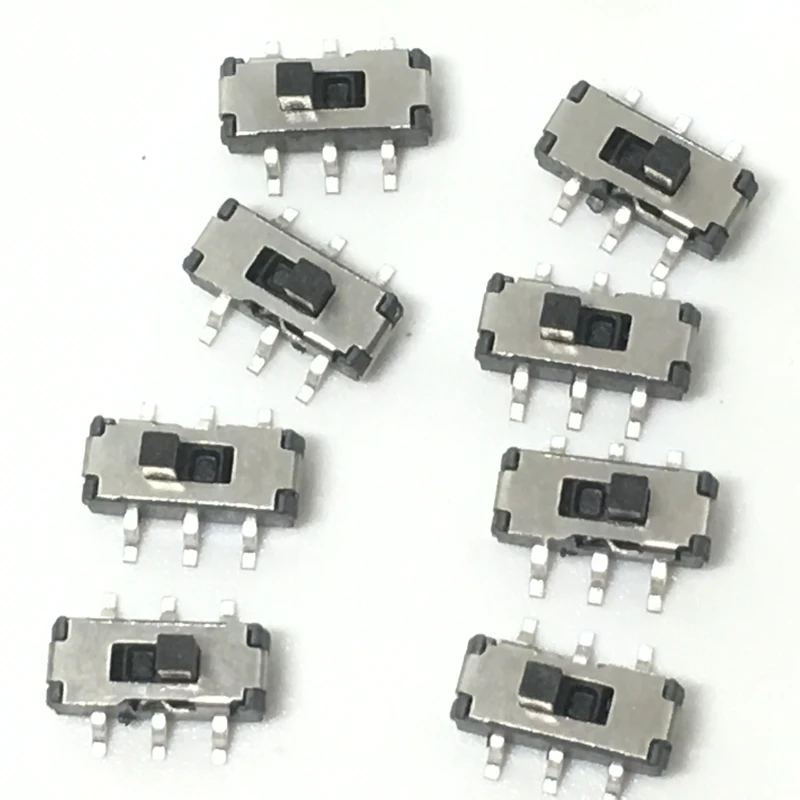 Миниатюрный слайд-переключатель SMD SMT MSS22D18 10 шт. 2P2T 6 контактов ручка высотой 2 мм