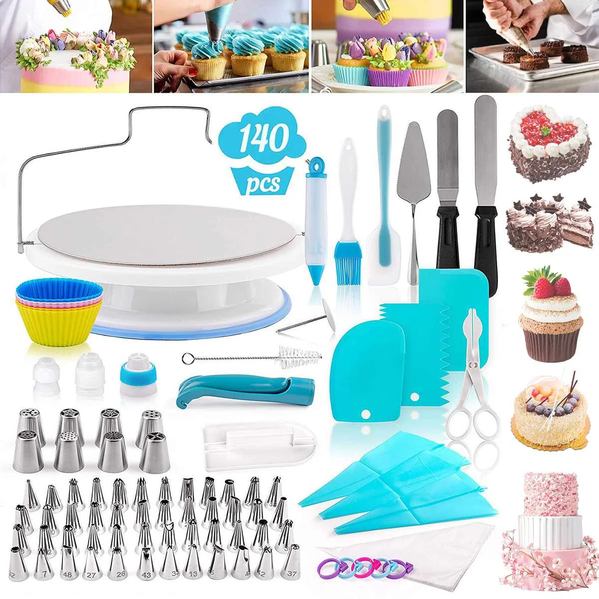 Cake Turntable Cake Decorating Tools Kit Rotary Table Baking Tool Piping Nozzle Piping Bag Set Baking Supplies Sets
Cake Turntable Cake Decorating Tools Kit Rotary Table Baking Tool Piping Nozzle Piping Bag Set Baking Supplies Sets