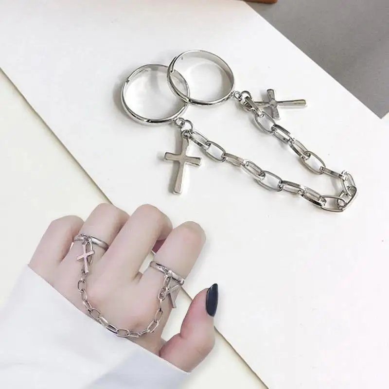 Punk Hip-Hop Cross Ring Adjustable Rings for Men Women Unisex Ring Jewelry Chain Gift Hand Finger Re
Punk Hip-Hop Cross Ring Adjustable Rings for Men Women Unisex Ring Jewelry Chain Gift Hand Finger Re