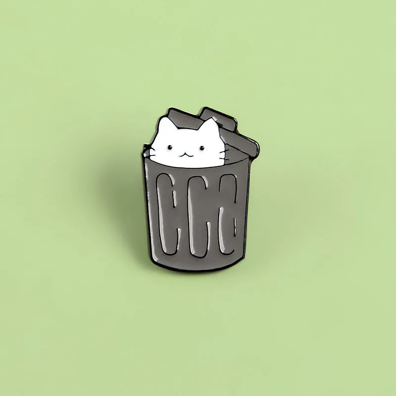 Cat Animal Pins Brooches for Women Metal Alloy Trash Can Clothes Jewelry bag Pin Fashion Dress Coat Accessories
Cat Animal Pins Brooches for Women Metal Alloy Trash Can Clothes Jewelry bag Pin Fashion Dress Coat Accessories