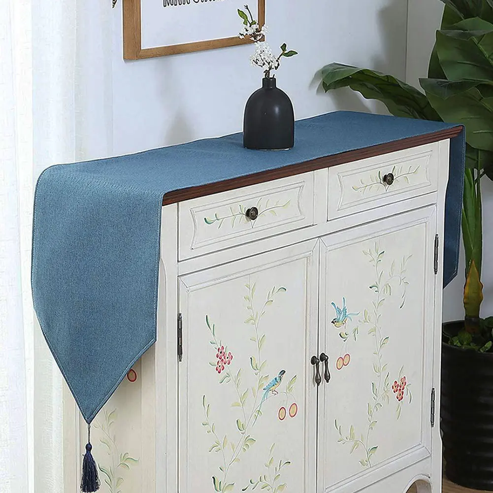 Solid Color Table Runner with Tassels Cotton Linen Dresser Runner Shoe Table Cover For Home Textile Decor Table Runners 
Solid Color Table Runner with Tassels Cotton Linen Dresser Runner Shoe Table Cover For Home Textile Decor Table Runners