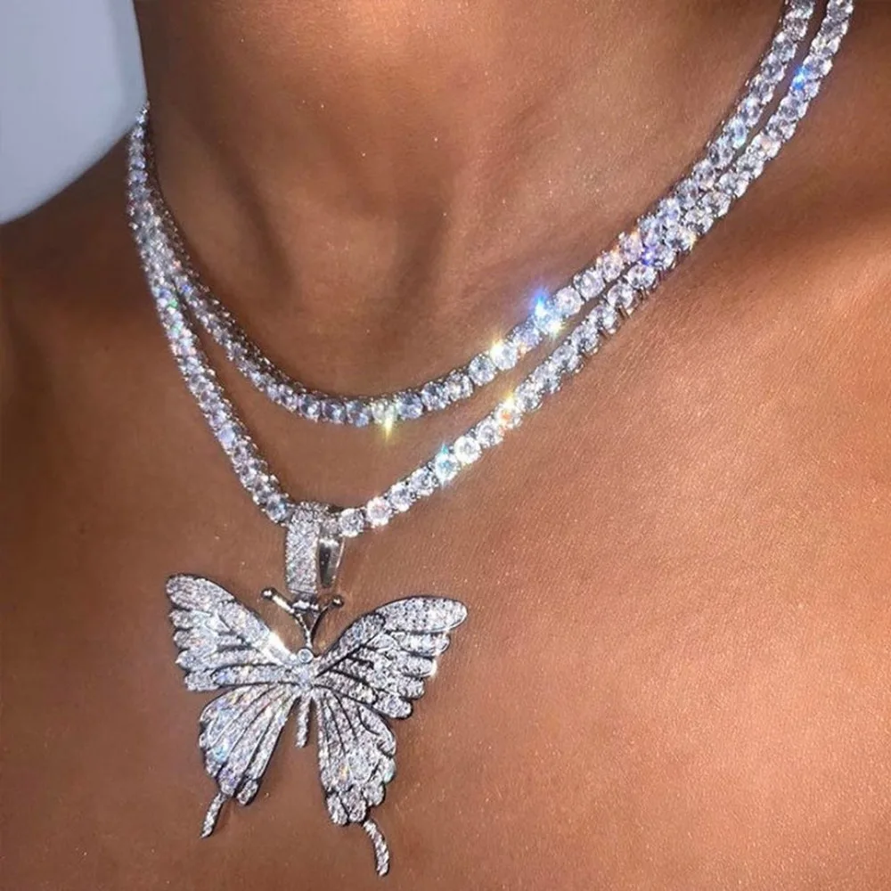 Statement Big Butterfly Pendant Necklace Rhinestone Chain for Women Bling Tennis Chain Crystal Choker Necklace Party Jewelry
Statement Big Butterfly Pendant Necklace Rhinestone Chain for Women Bling Tennis Chain Crystal Choker Necklace Party Jewelry