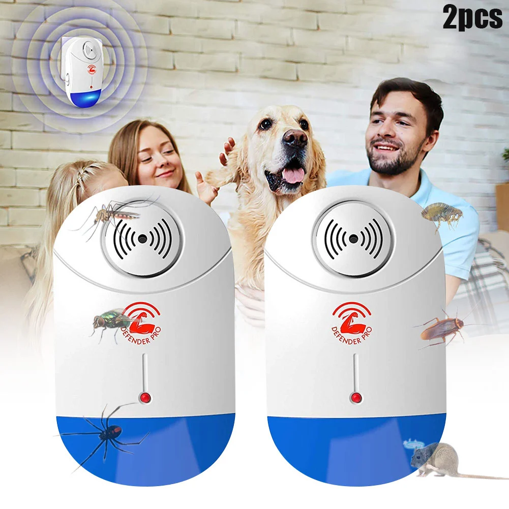 2Pcs Electronic Ultrasonic Mouse Killer Mouse Cockroach Trap Mosquito Repeller Insect Rats Spiders Control US/EU Plug-30 
2Pcs Electronic Ultrasonic Mouse Killer Mouse Cockroach Trap Mosquito Repeller Insect Rats Spiders Control US/EU Plug-30