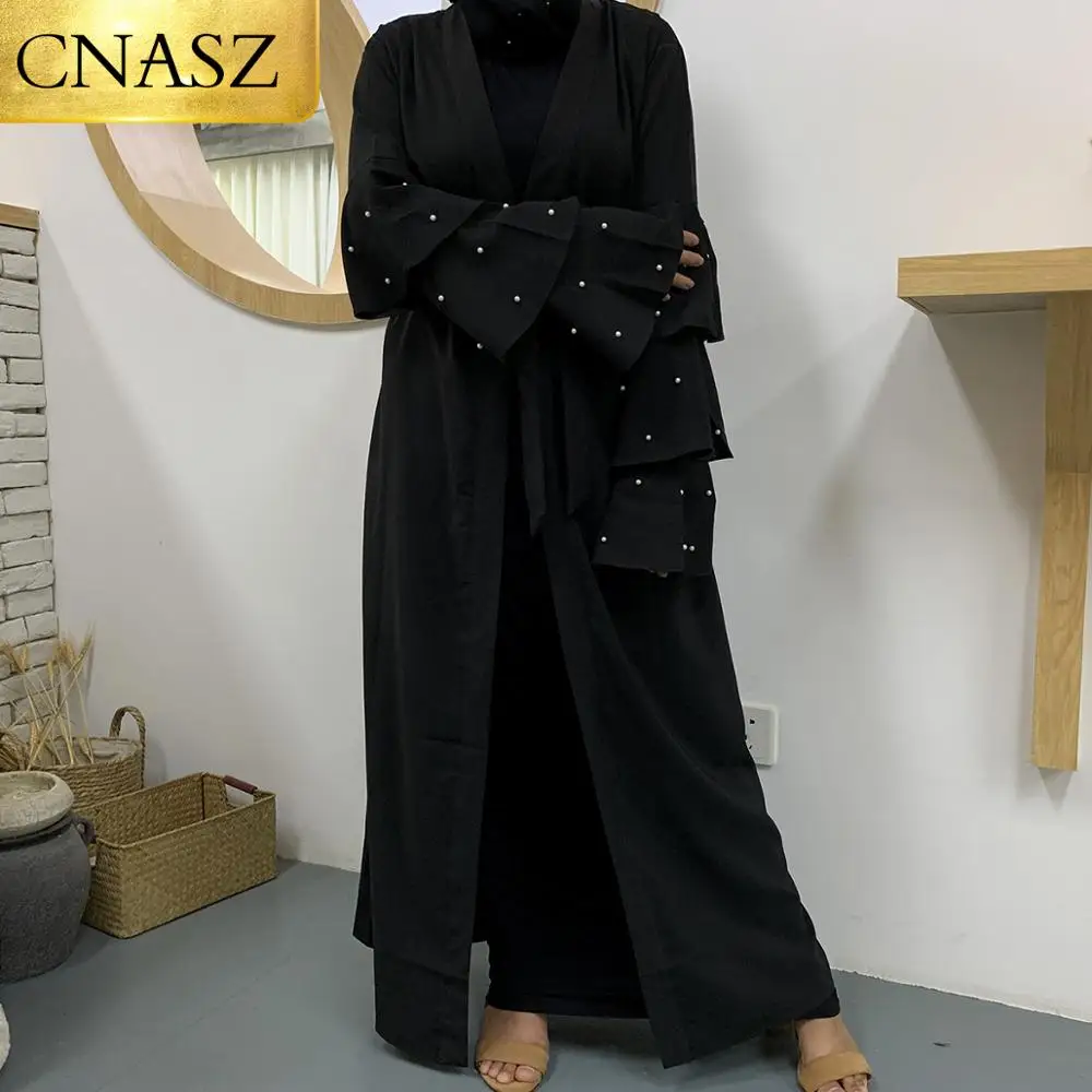 New Modest Fashion Simple Black Pearl Kimono Elegant Muslim Islamic Clothing Abaya In Dubai For Women's
New Modest Fashion Simple Black Pearl Kimono Elegant Muslim Islamic Clothing Abaya In Dubai For Women's