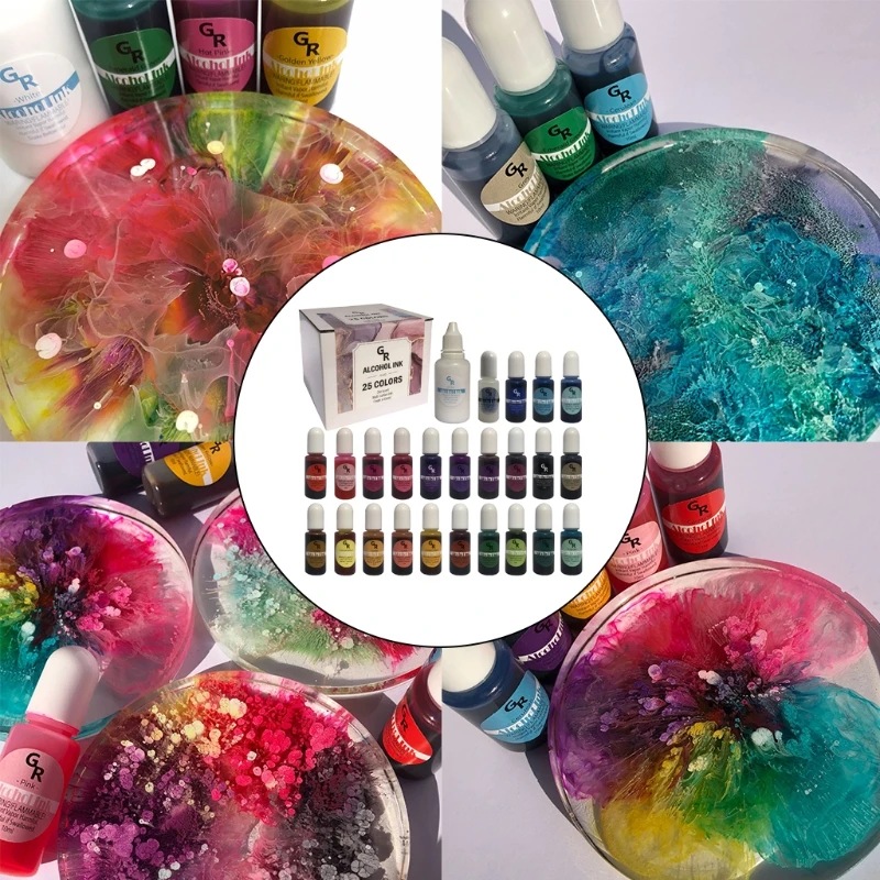25 Colors Epoxy Resin Diffusion Pigment Alcohol Ink Liquid Colorant Dye DIY Crafts Jewelry Making Accessories
25 Colors Epoxy Resin Diffusion Pigment Alcohol Ink Liquid Colorant Dye DIY Crafts Jewelry Making Accessories