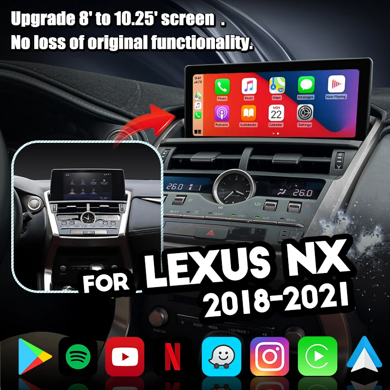 Factory Supply Lsailt 10.25 inch Android Screen 1920*720P for LEXUS 2018-2021NX200t NX300h Multimedia Display with NetFlix
Factory Supply Lsailt 10.25 inch Android Screen 1920*720P for LEXUS 2018-2021NX200t NX300h Multimedia Display with NetFlix